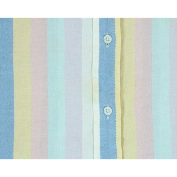 Vtg 90s Eddie Bauer Vertical Stripe Long Sleeve Button Up Shirt Size 14 - Picture 6 of 6